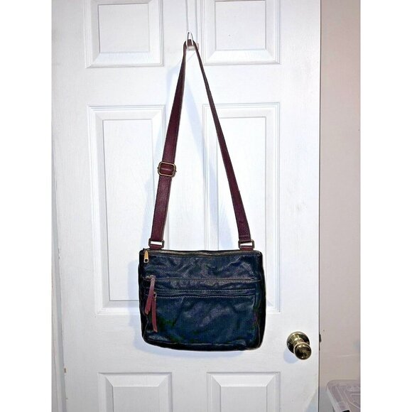 FOSSIL Corey Large Crossbody Bag Black Leather Messenger Bag Purse - Picture 1 of 14